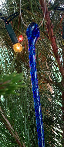 Christmas Icicle Decoration - Blue twist