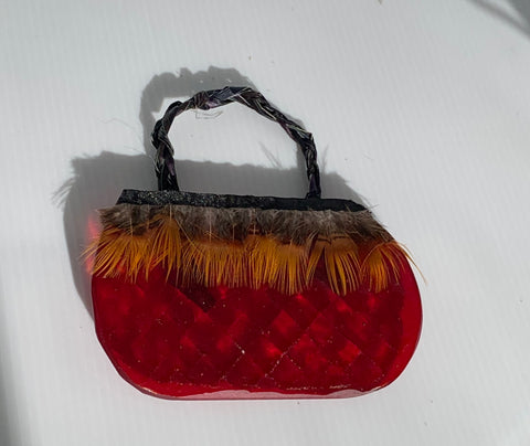 Unique Orange / Red Glass Kete